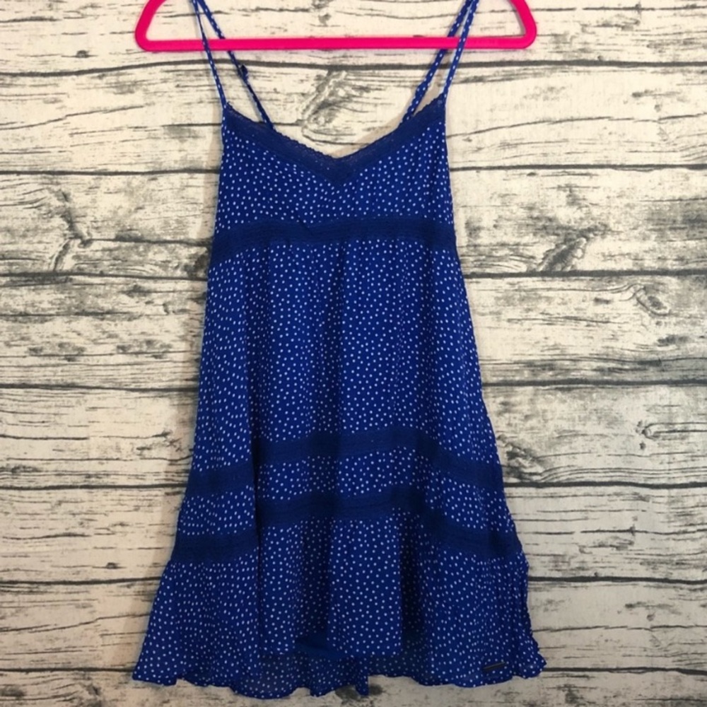 Abercrombie & Fitch Blue Polka Dot Baby Doll Dress